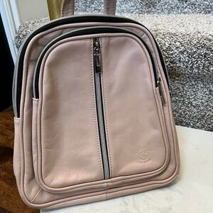 Italian leather blush zipper backpack coquette II Giolio euro prairie pockets
